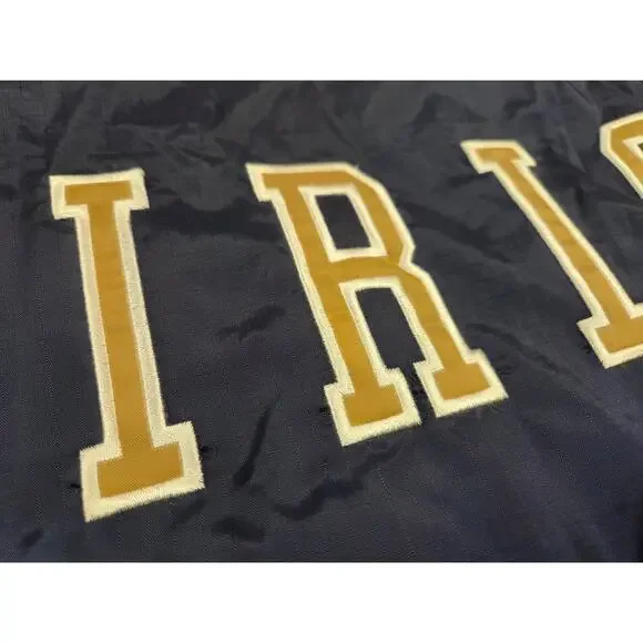 Notre Dame Jacket Size XL Full Zip Russell Athletic Hooded Pockets Navy/Gold - Picture 8 of 8
